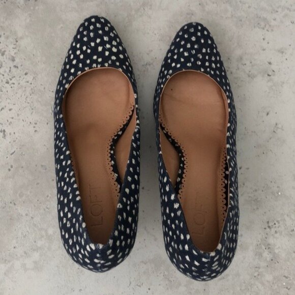 LOFT Women's Denim Speckled Pumps Size 9 - Picture 14 of 16